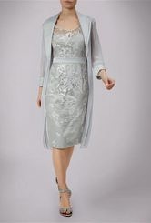 Silver dress and Chiffon Coat #2050