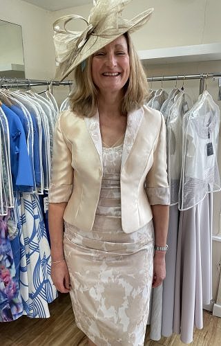 Gold/Taupe dress and jacket #1901 small fit